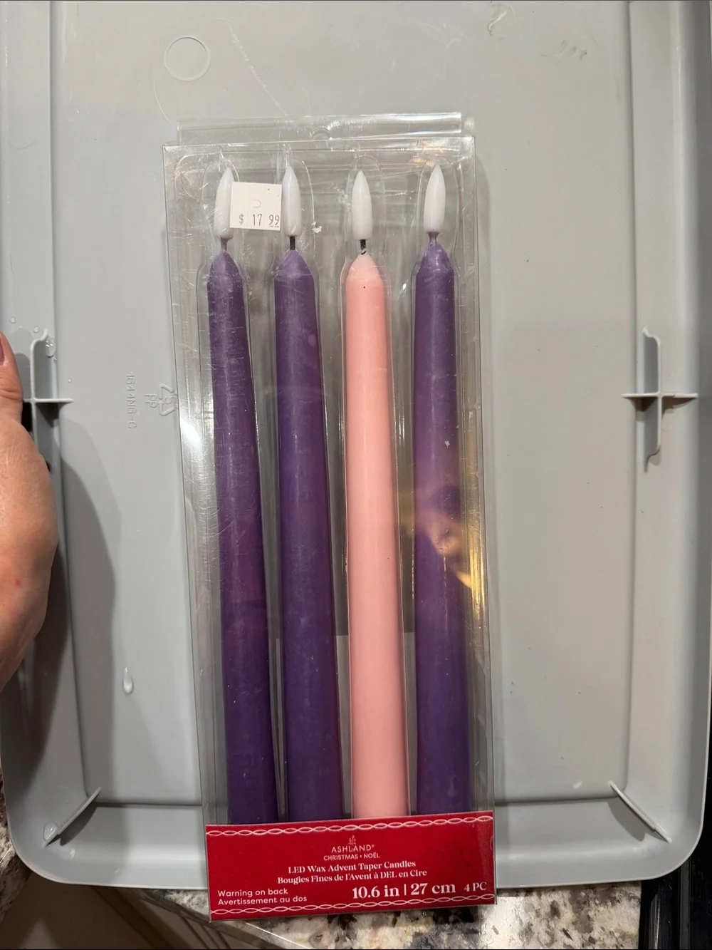 Ashland Purple and Pink LED Taper Candles - Set of 4